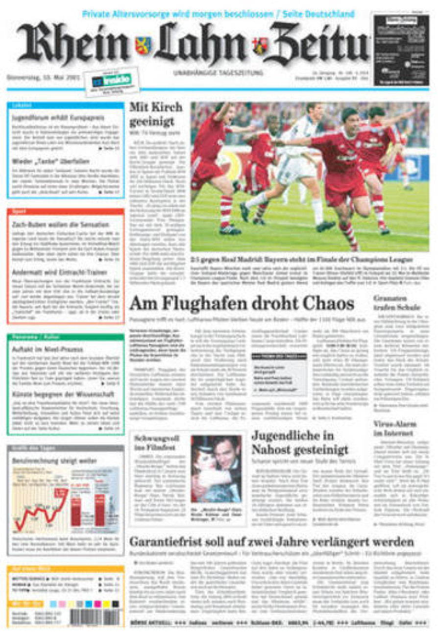 Rhein-Lahn-Zeitung Diez (Archiv) vom Donnerstag, 10.05.2001