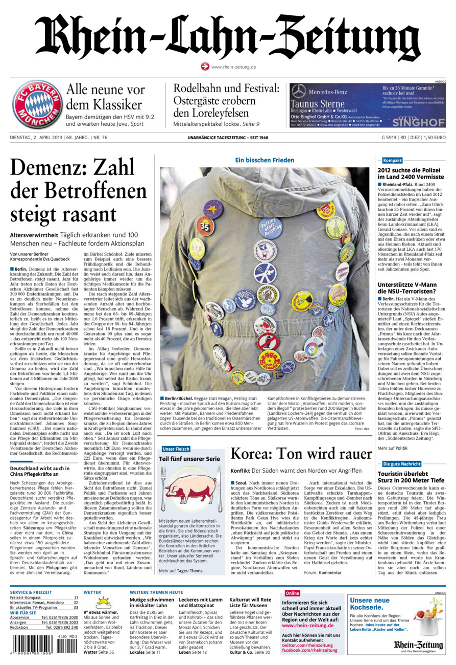 Rhein-Lahn-Zeitung Diez (Archiv) vom Dienstag, 02.04.2013