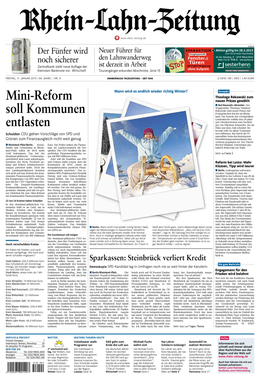 Rhein-Lahn-Zeitung Diez (Archiv) vom Freitag, 11.01.2013