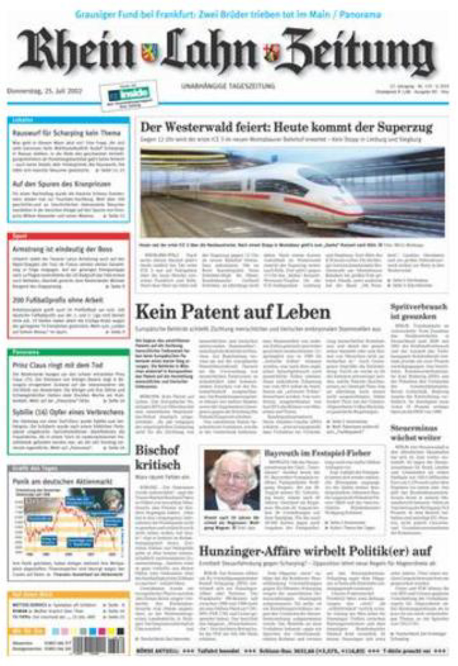 Rhein-Lahn-Zeitung Diez (Archiv) vom Donnerstag, 25.07.2002
