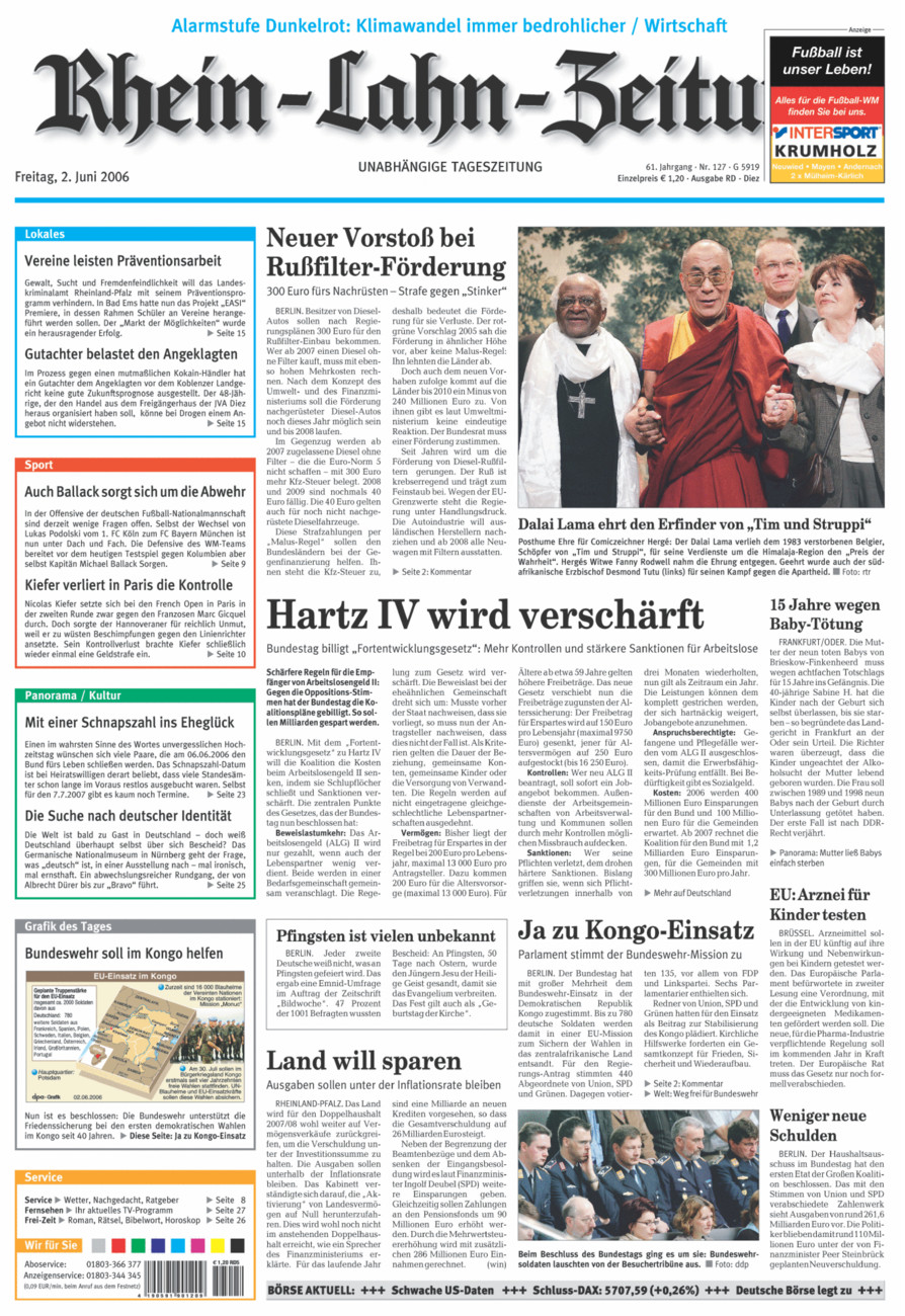Rhein-Lahn-Zeitung Diez (Archiv) vom Freitag, 02.06.2006