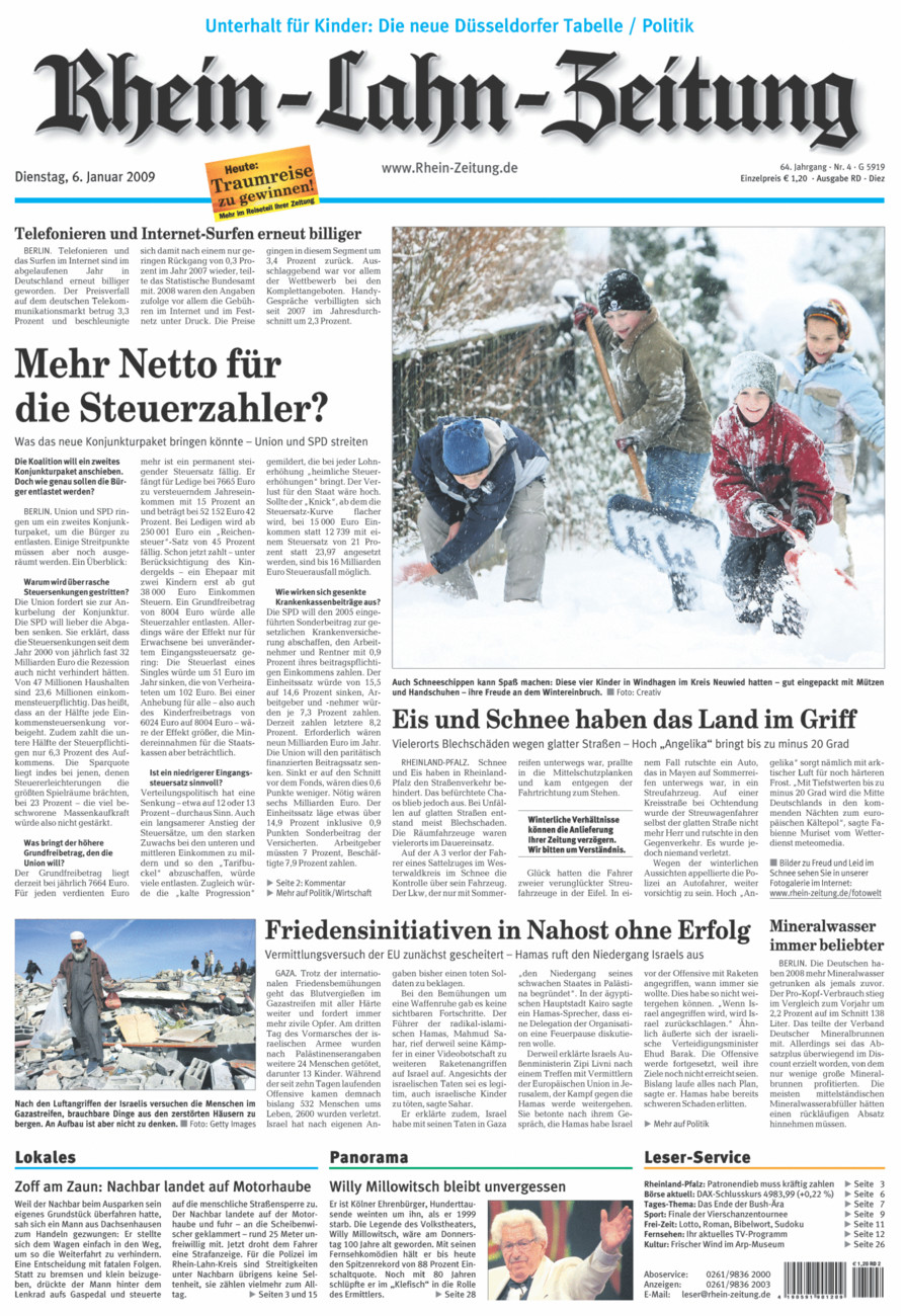 Rhein-Lahn-Zeitung Diez (Archiv) vom Dienstag, 06.01.2009