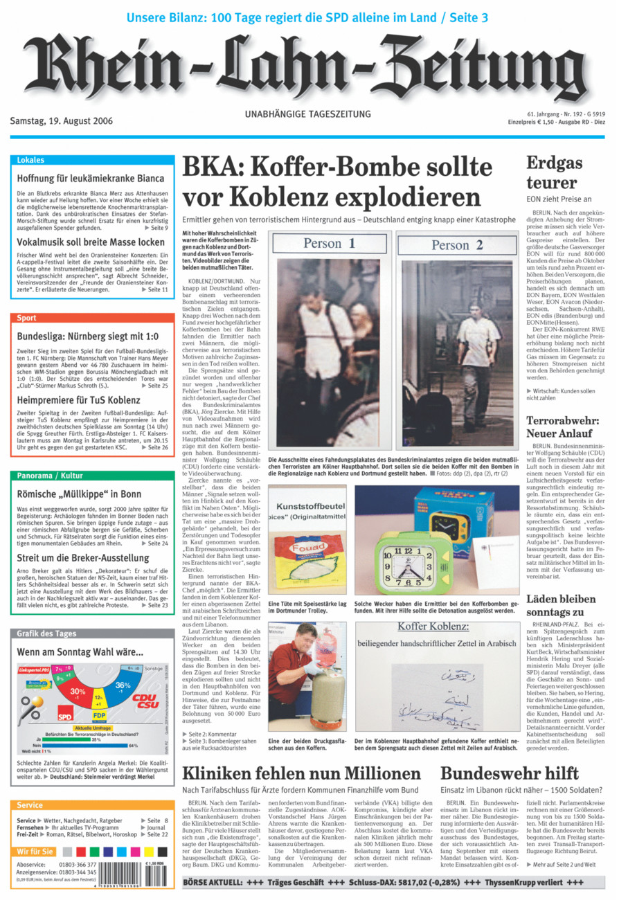 Rhein-Lahn-Zeitung Diez (Archiv) vom Samstag, 19.08.2006