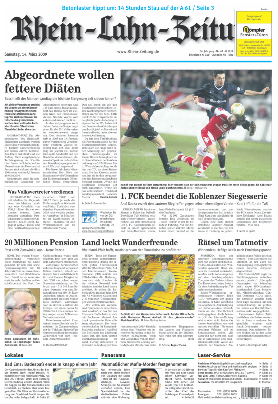 Rhein-Lahn-Zeitung Diez (Archiv) vom Samstag, 14.03.2009