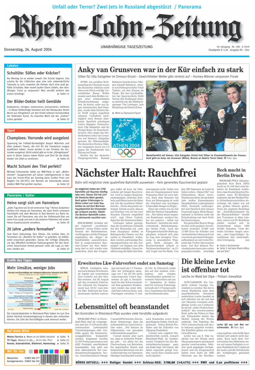 Rhein-Lahn-Zeitung Diez (Archiv) vom Donnerstag, 26.08.2004