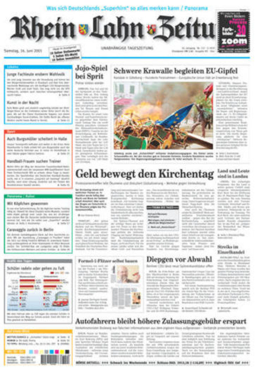 Rhein-Lahn-Zeitung Diez (Archiv) vom Samstag, 16.06.2001