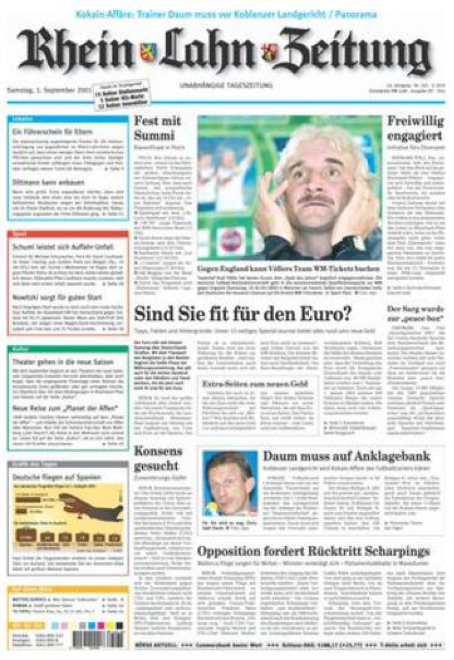 Rhein-Lahn-Zeitung Diez (Archiv) vom Samstag, 01.09.2001