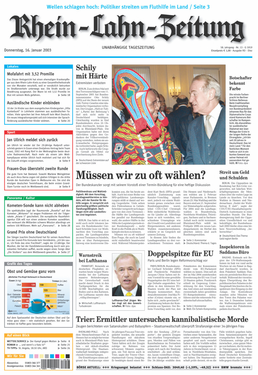 Rhein-Lahn-Zeitung Diez (Archiv) vom Donnerstag, 16.01.2003