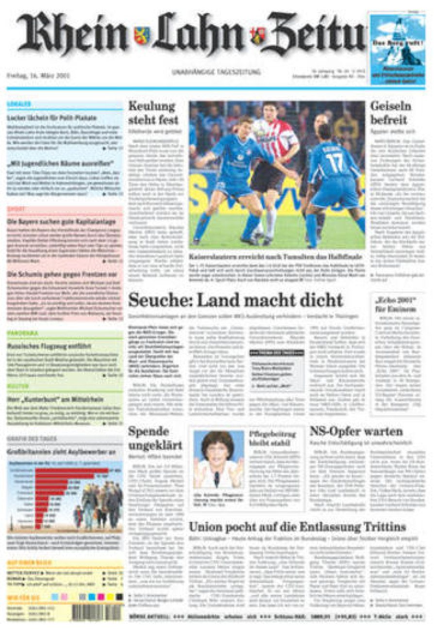Rhein-Lahn-Zeitung Diez (Archiv) vom Freitag, 16.03.2001
