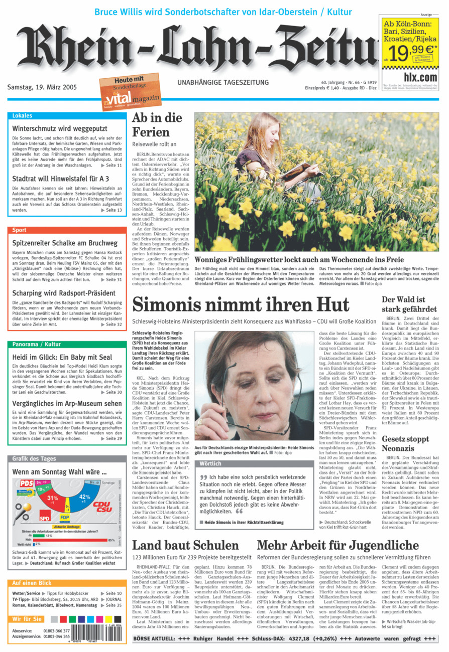Rhein-Lahn-Zeitung Diez (Archiv) vom Samstag, 19.03.2005
