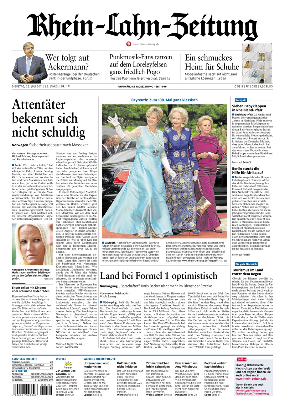 Rhein-Lahn-Zeitung Diez (Archiv) vom Dienstag, 26.07.2011