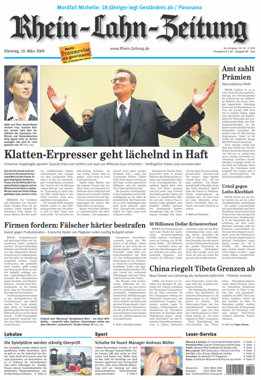 Rhein-Lahn-Zeitung Diez (Archiv) vom Dienstag, 10.03.2009