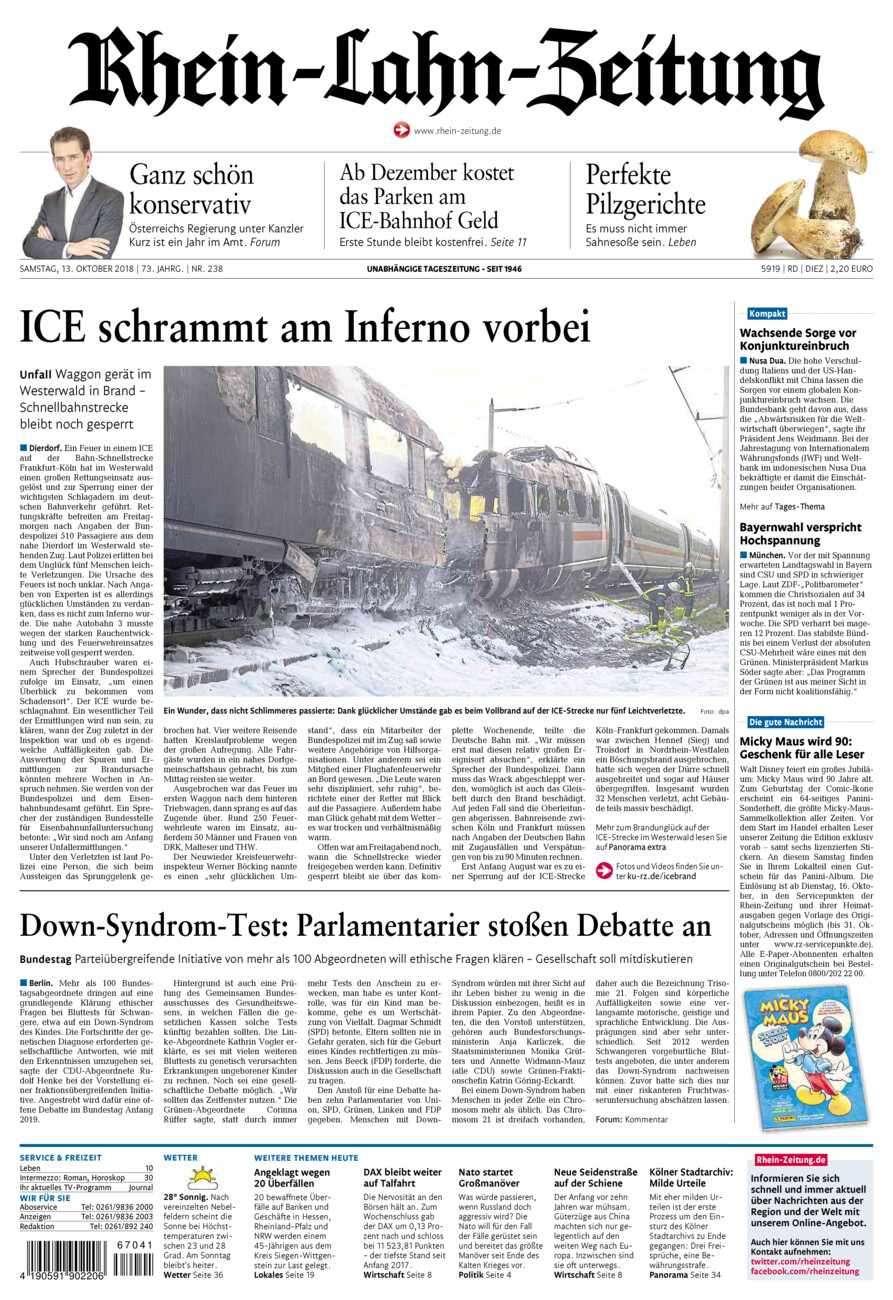Rhein-Lahn-Zeitung Diez (Archiv) vom Samstag, 13.10.2018
