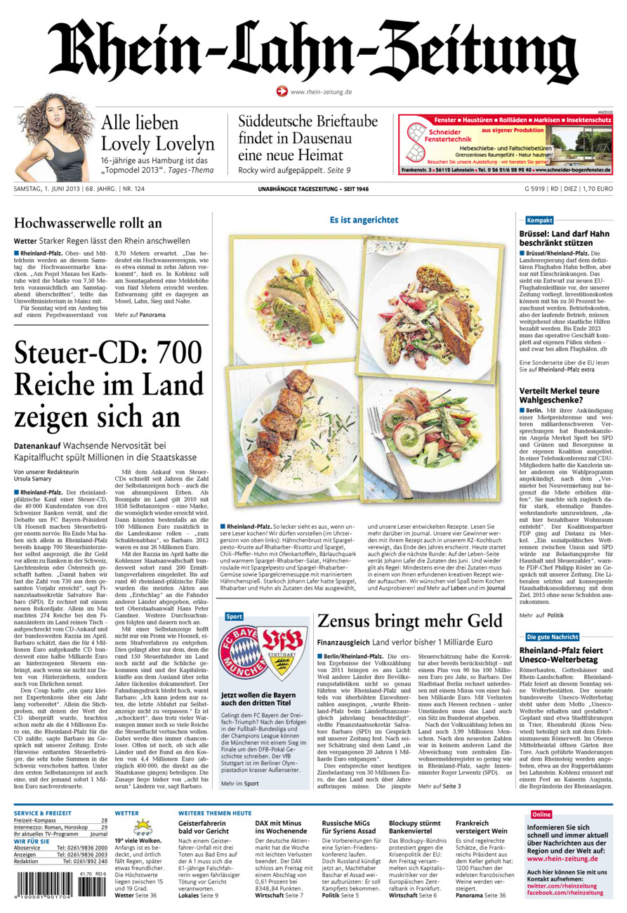 Rhein-Lahn-Zeitung Diez (Archiv) vom Samstag, 01.06.2013
