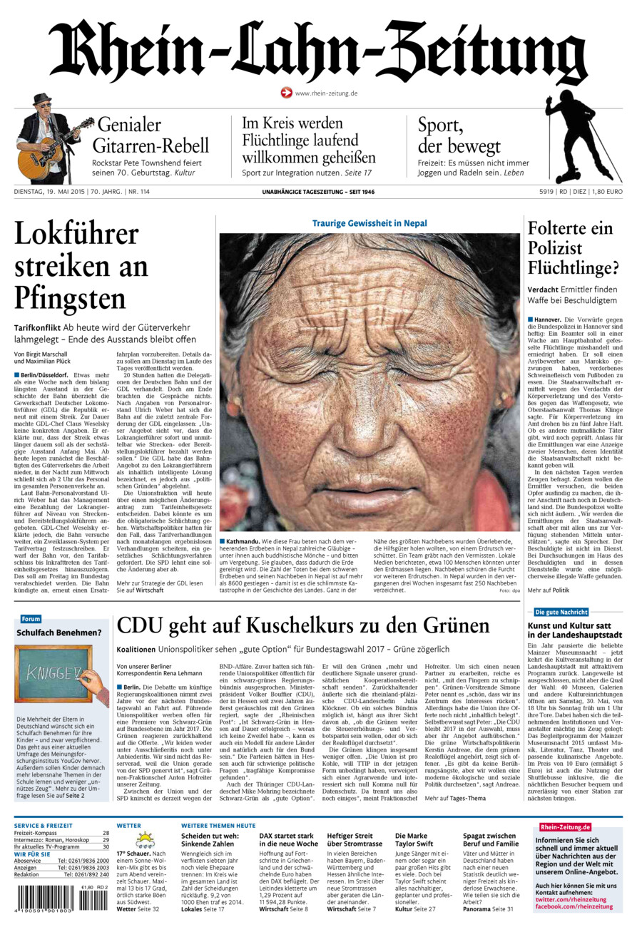 Rhein-Lahn-Zeitung Diez (Archiv) vom Dienstag, 19.05.2015
