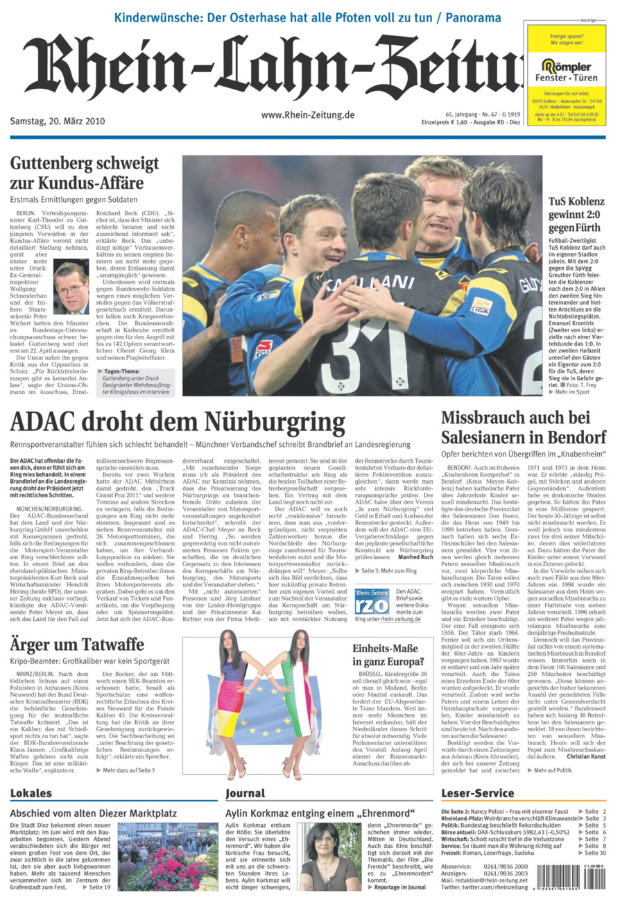 Rhein-Lahn-Zeitung Diez (Archiv) vom Samstag, 20.03.2010