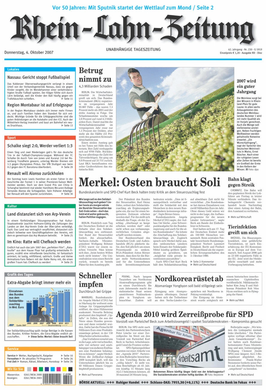 Rhein-Lahn-Zeitung Diez (Archiv) vom Donnerstag, 04.10.2007