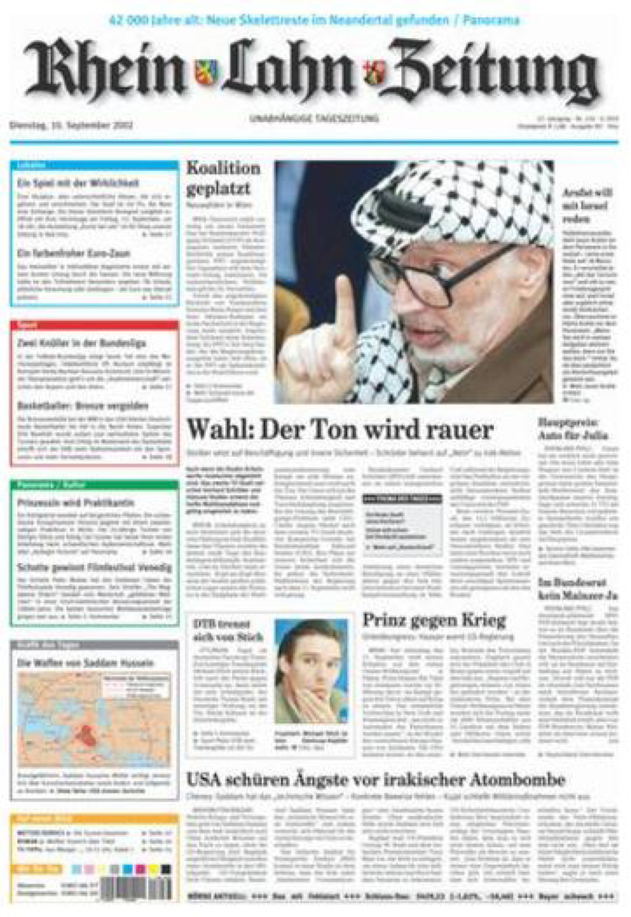 Rhein-Lahn-Zeitung Diez (Archiv) vom Dienstag, 10.09.2002