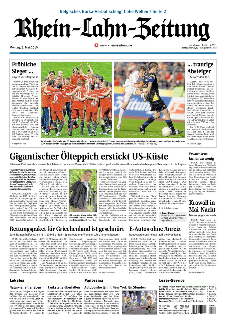 Rhein-Lahn-Zeitung Diez (Archiv) vom Montag, 03.05.2010