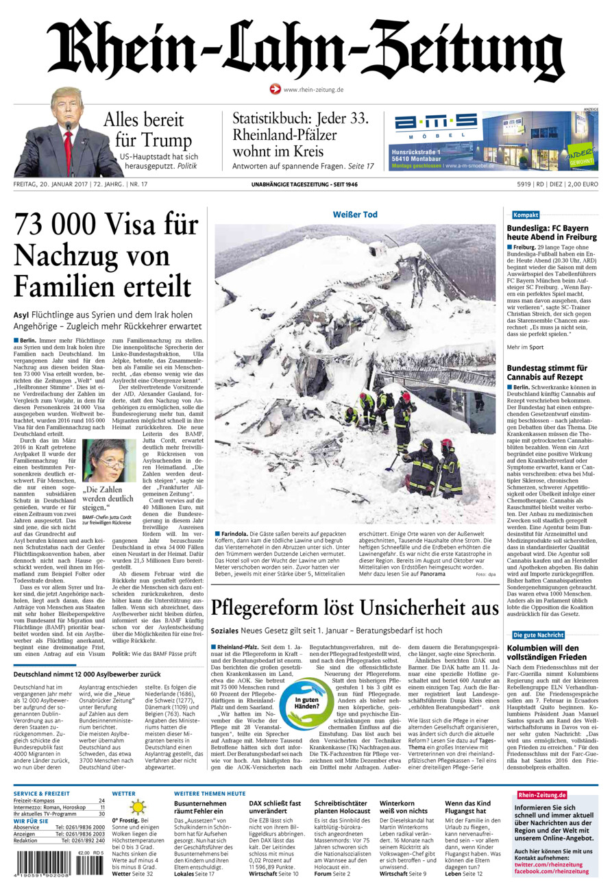 Rhein-Lahn-Zeitung Diez (Archiv) vom Freitag, 20.01.2017