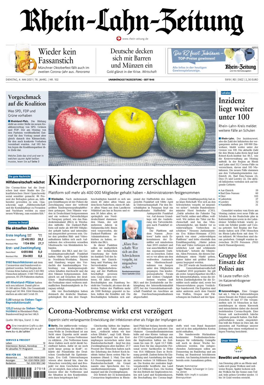 Rhein-Lahn-Zeitung Diez (Archiv) vom Dienstag, 04.05.2021