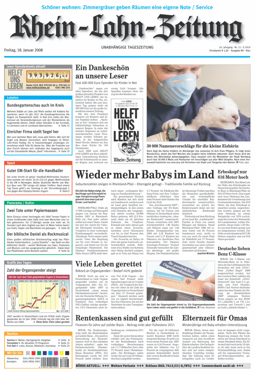 Rhein-Lahn-Zeitung Diez (Archiv) vom Freitag, 18.01.2008