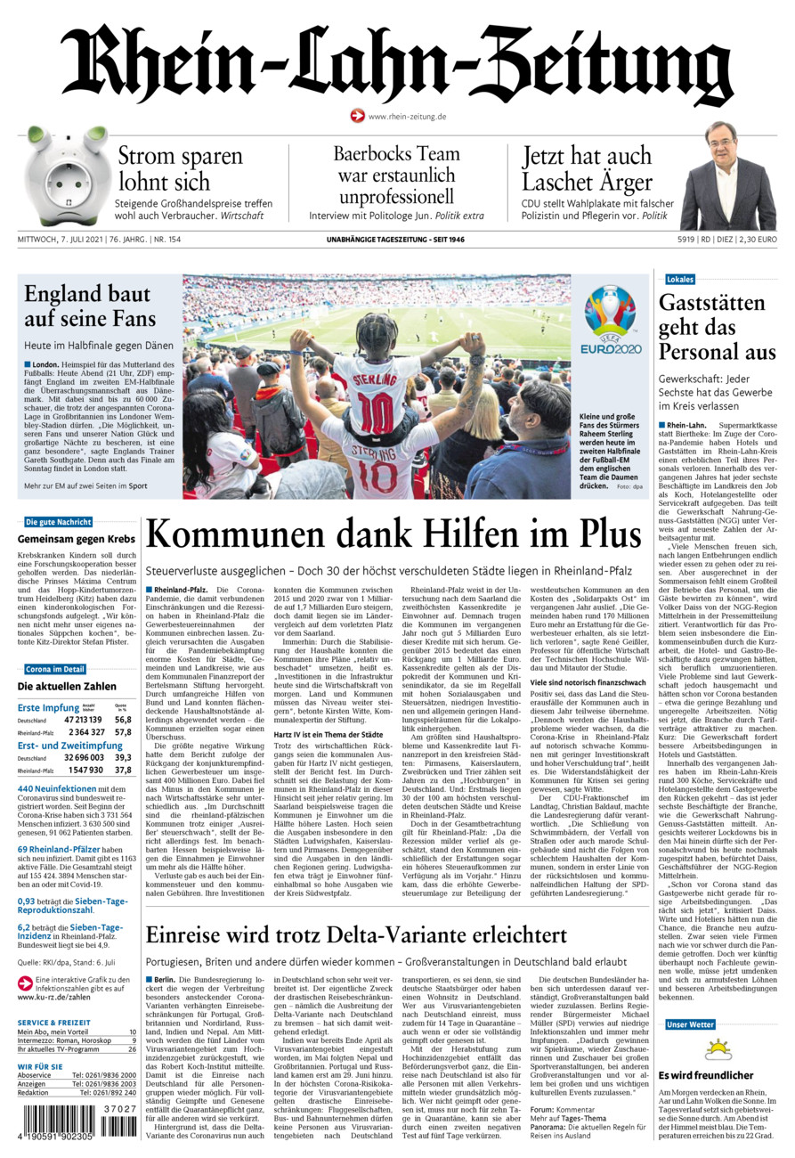 Rhein-Lahn-Zeitung Diez (Archiv) vom Mittwoch, 07.07.2021