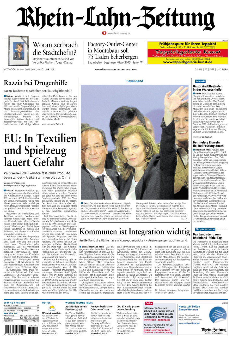 Rhein-Lahn-Zeitung Diez (Archiv) vom Mittwoch, 09.05.2012