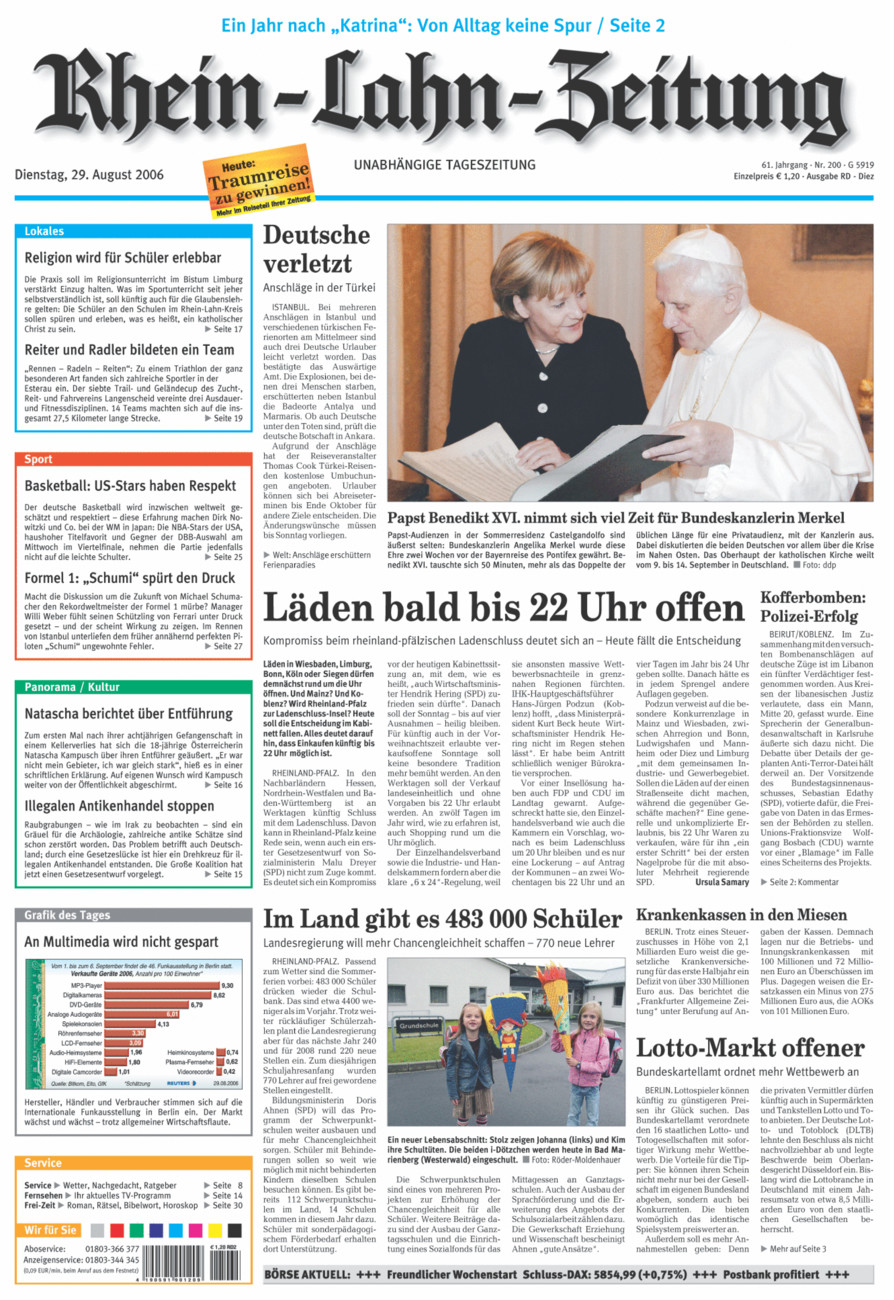 Rhein-Lahn-Zeitung Diez (Archiv) vom Dienstag, 29.08.2006