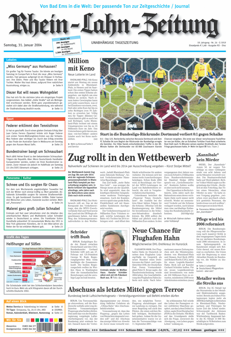 Rhein-Lahn-Zeitung Diez (Archiv) vom Samstag, 31.01.2004