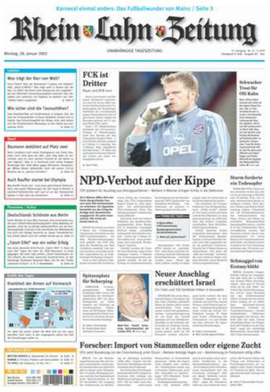 Rhein-Lahn-Zeitung Diez (Archiv) vom Montag, 28.01.2002