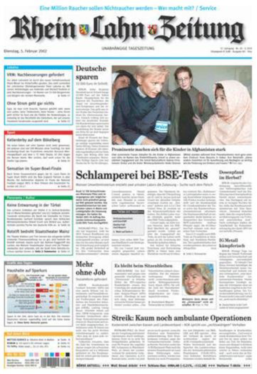Rhein-Lahn-Zeitung Diez (Archiv) vom Dienstag, 05.02.2002