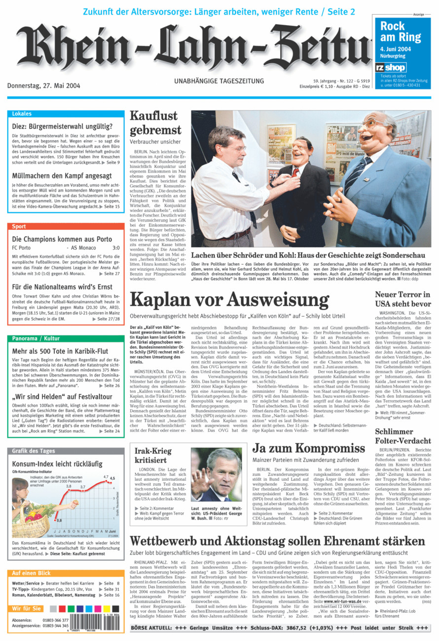 Rhein-Lahn-Zeitung Diez (Archiv) vom Donnerstag, 27.05.2004