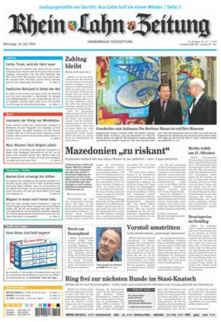 Rhein-Lahn-Zeitung Diez (Archiv) vom Dienstag, 10.07.2001