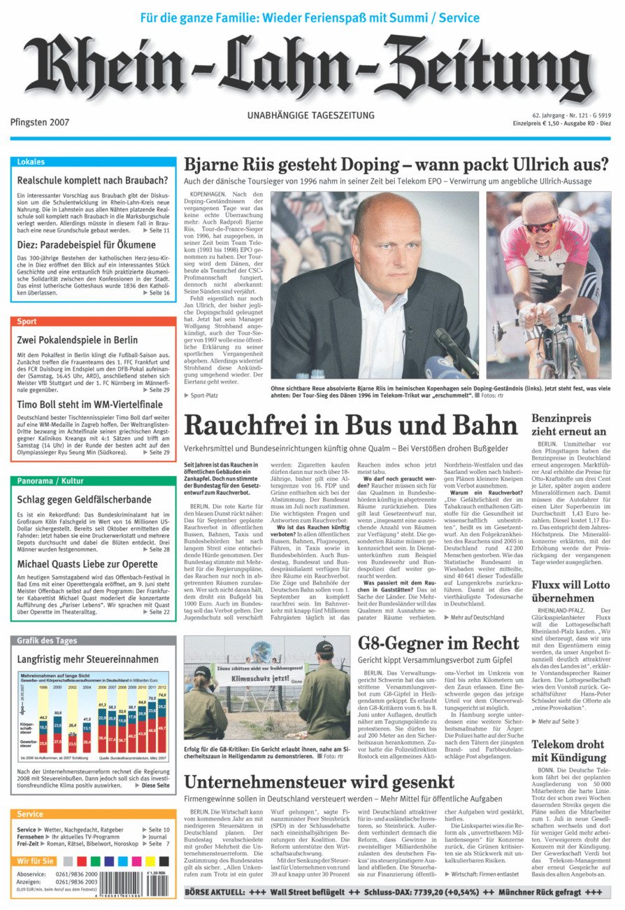 Rhein-Lahn-Zeitung Diez (Archiv) vom Samstag, 26.05.2007