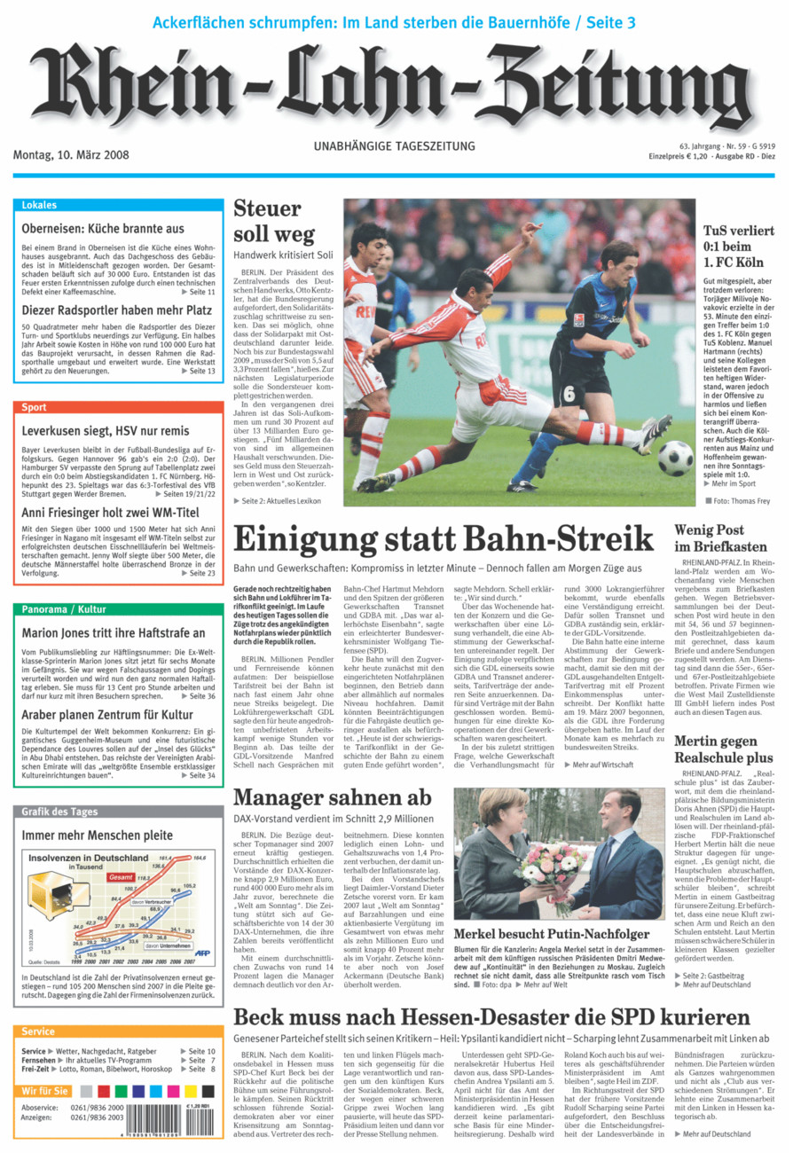 Rhein-Lahn-Zeitung Diez (Archiv) vom Montag, 10.03.2008