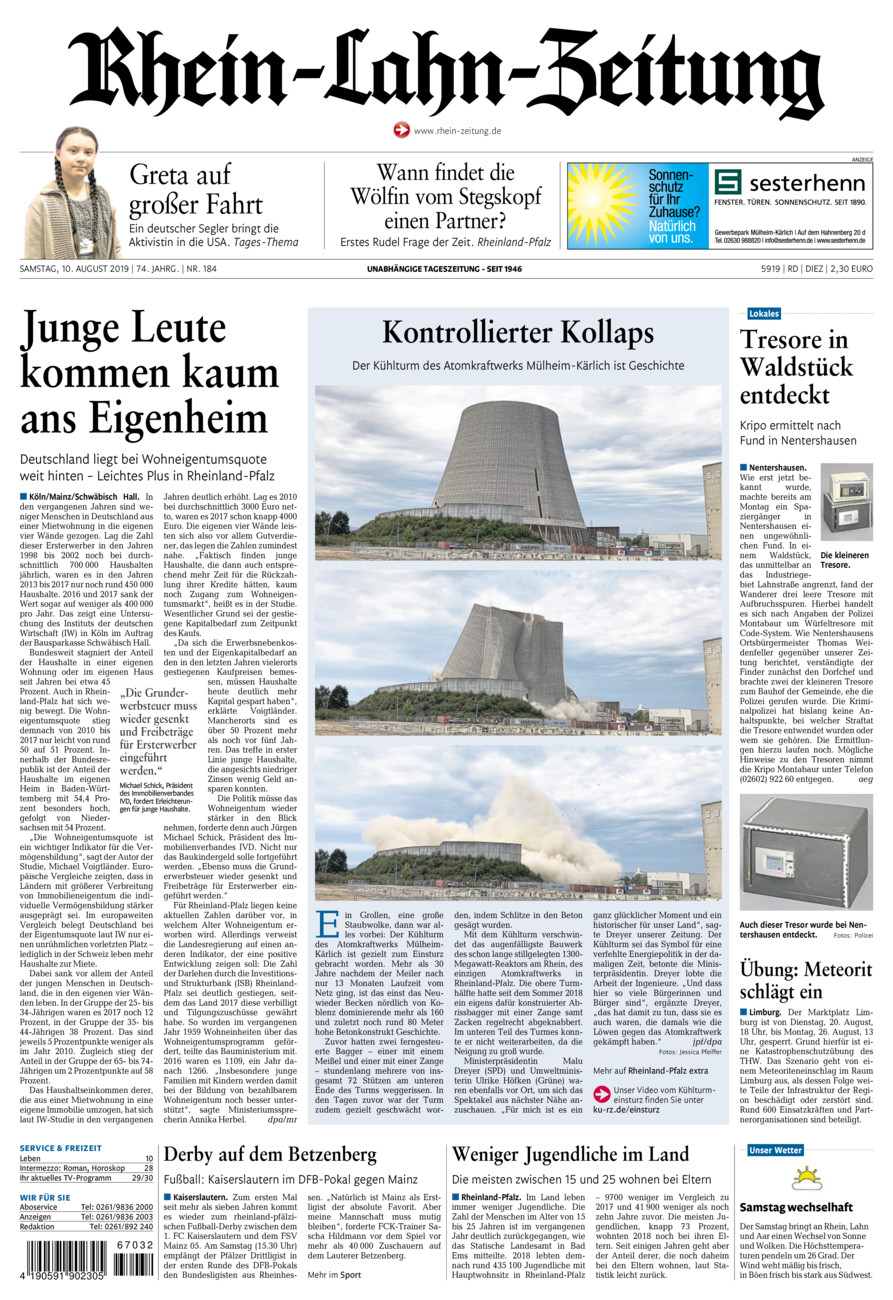 Rhein-Lahn-Zeitung Diez (Archiv) vom Samstag, 10.08.2019