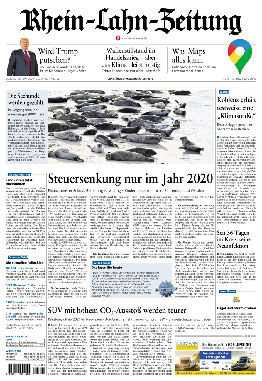 Rhein-Lahn-Zeitung Diez (Archiv) vom Samstag, 13.06.2020