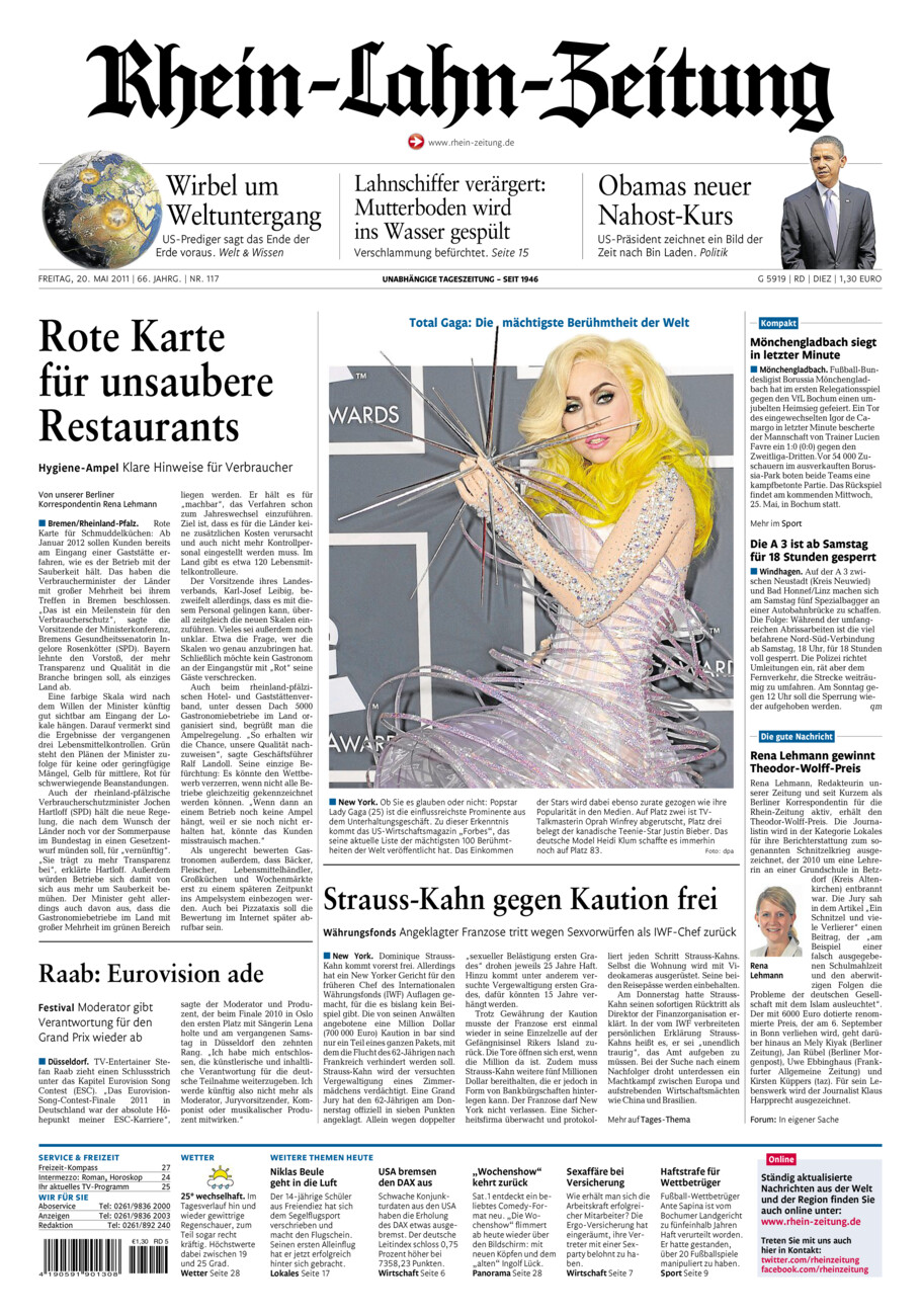 Rhein-Lahn-Zeitung Diez (Archiv) vom Freitag, 20.05.2011