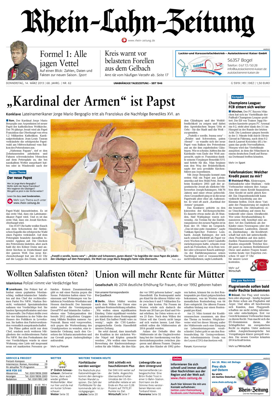 Rhein-Lahn-Zeitung Diez (Archiv) vom Donnerstag, 14.03.2013