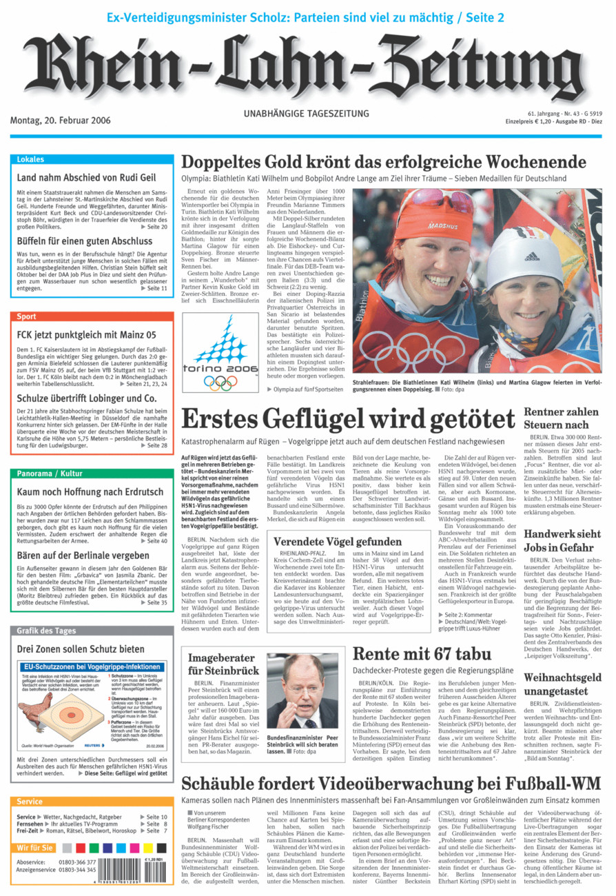 Rhein-Lahn-Zeitung Diez (Archiv) vom Montag, 20.02.2006