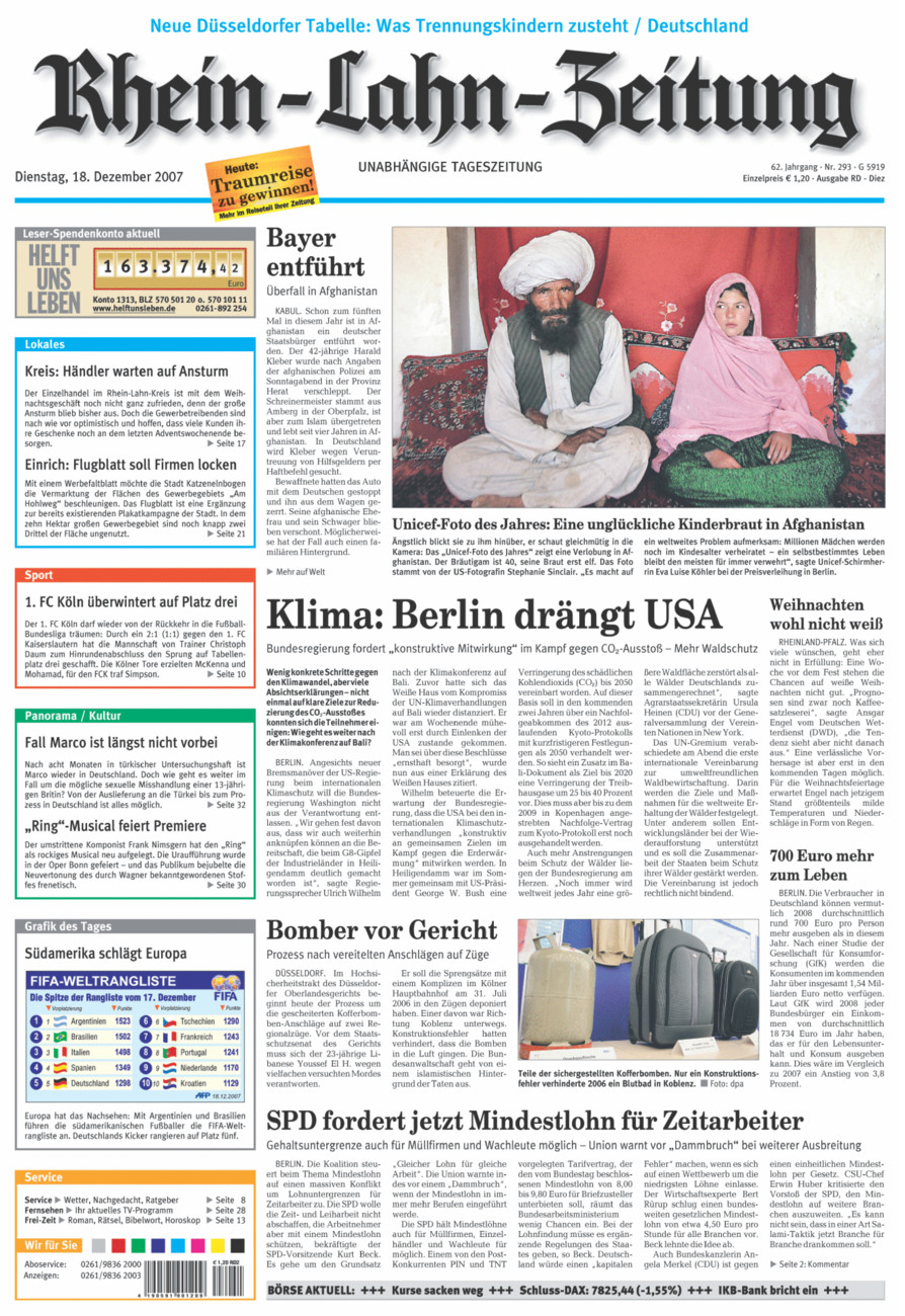 Rhein-Lahn-Zeitung Diez (Archiv) vom Dienstag, 18.12.2007