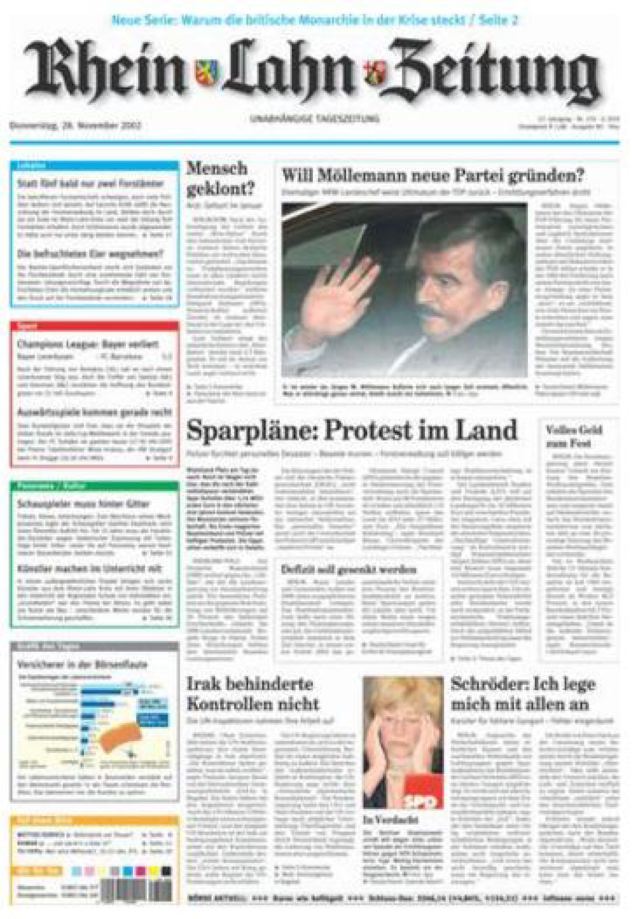 Rhein-Lahn-Zeitung Diez (Archiv) vom Donnerstag, 28.11.2002
