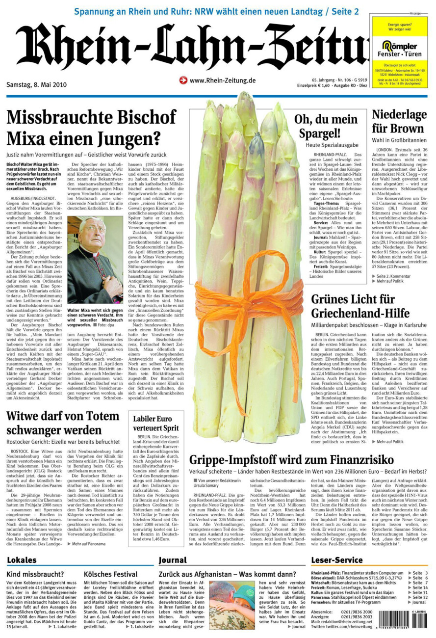 Rhein-Lahn-Zeitung Diez (Archiv) vom Samstag, 08.05.2010