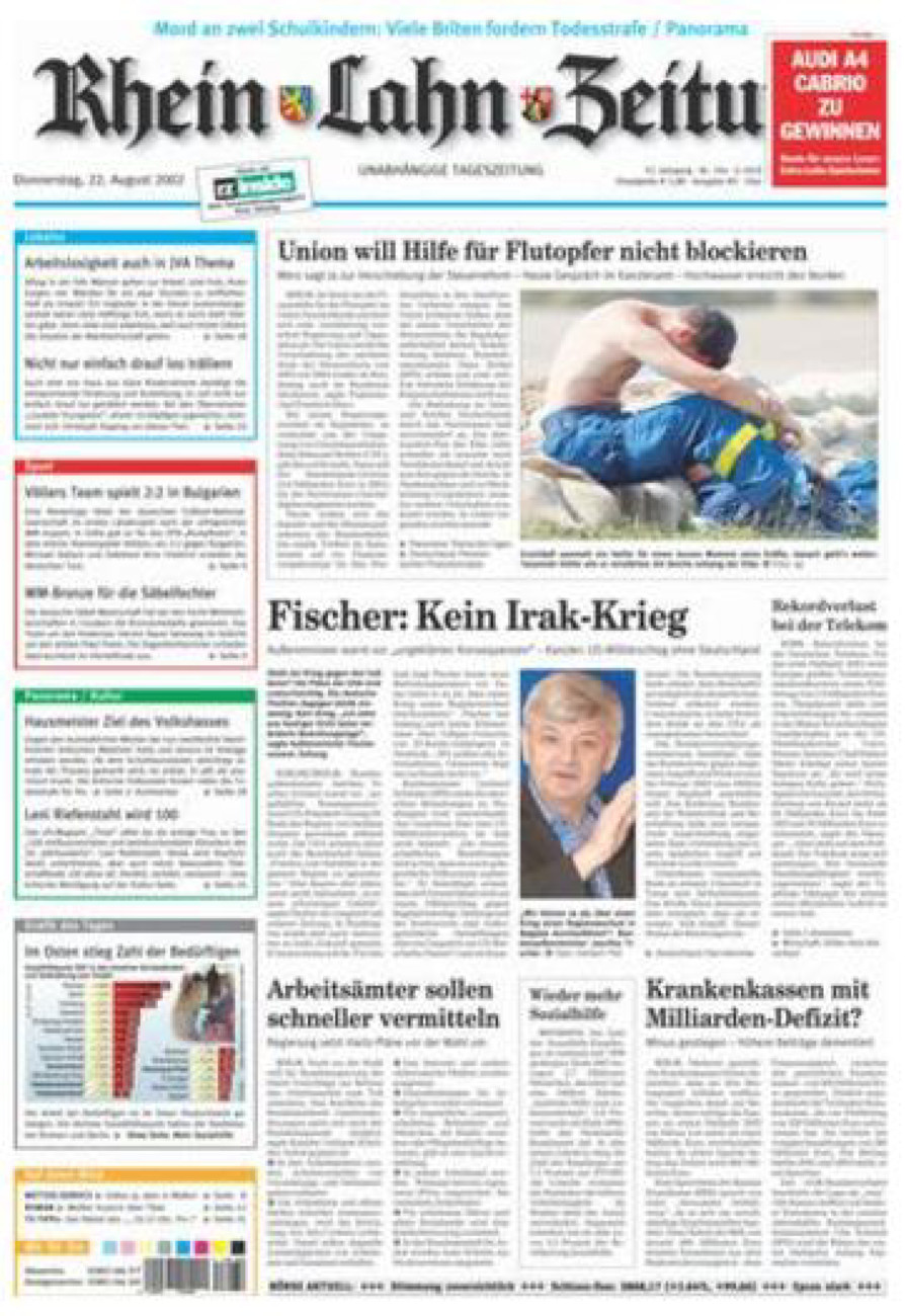 Rhein-Lahn-Zeitung Diez (Archiv) vom Donnerstag, 22.08.2002
