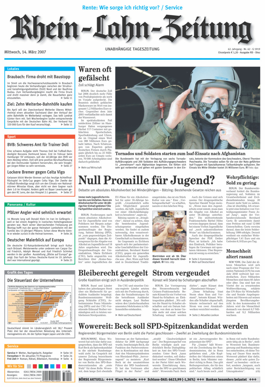 Rhein-Lahn-Zeitung Diez (Archiv) vom Mittwoch, 14.03.2007
