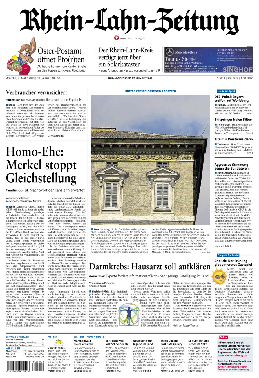 Rhein-Lahn-Zeitung Diez (Archiv) vom Montag, 04.03.2013
