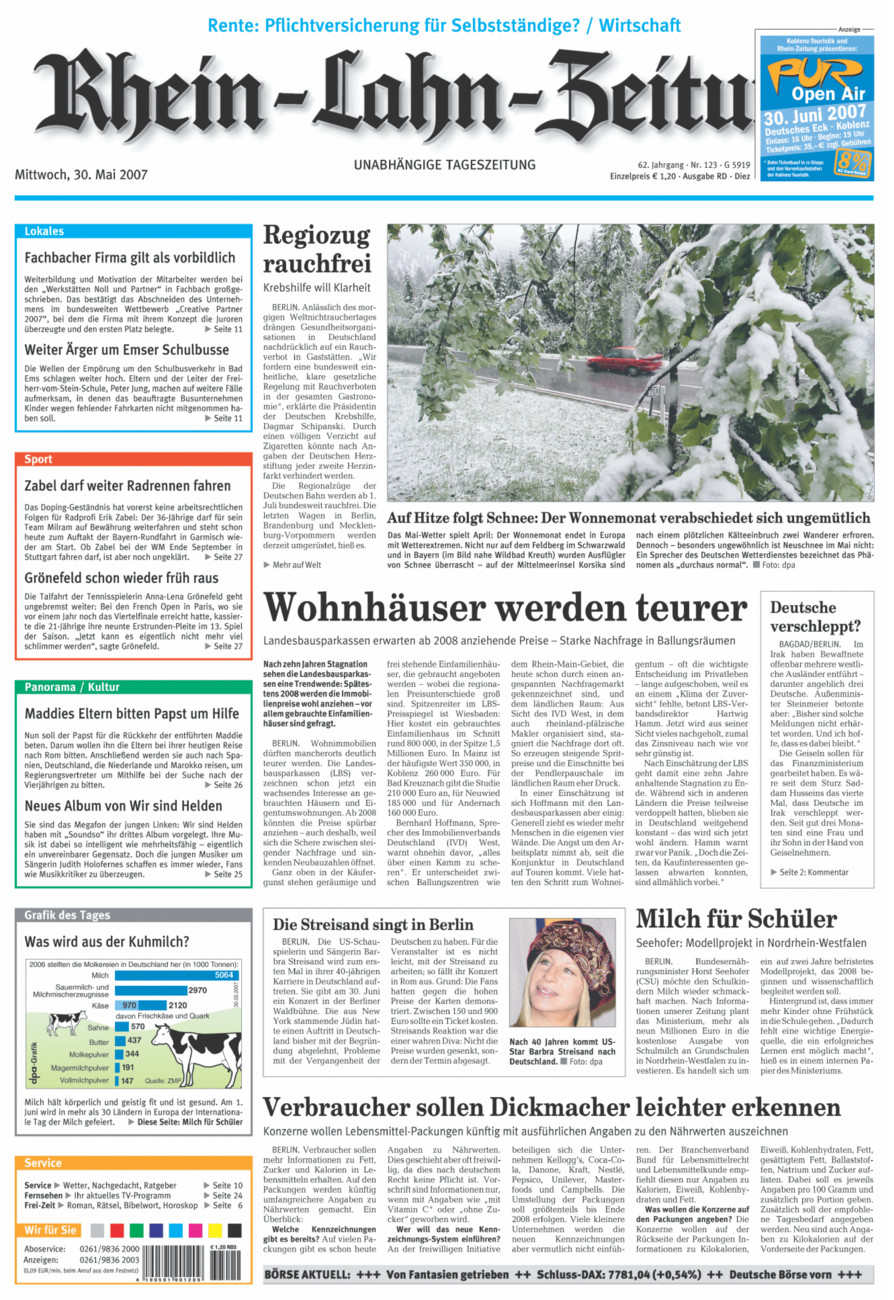 Rhein-Lahn-Zeitung Diez (Archiv) vom Mittwoch, 30.05.2007