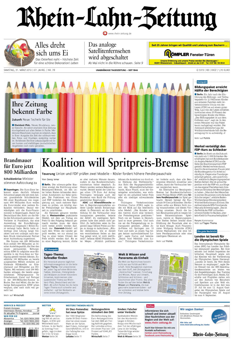 Rhein-Lahn-Zeitung Diez (Archiv) vom Samstag, 31.03.2012