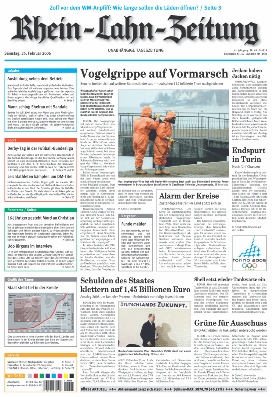 Rhein-Lahn-Zeitung Diez (Archiv) vom Samstag, 25.02.2006